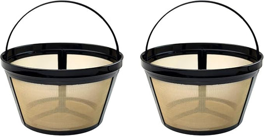 8-12 Cup Reusable Coffee Filter - BPA Free, Eco-Friendly, Compatible with Mr. Coffee, Black+Decker & Most Standard 8-12 Cup Drip Coffee Makers (2-Pack)