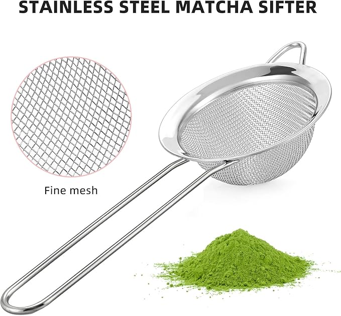 Matcha Whisk Set, Ceremonial Grade Pink Matcha Set, Premium Japanese Matcha Kit with Bamboo Whisk for Matcha Tea, Mixing Bowl, Scoop, Sifter and Matcha Whisk Holder