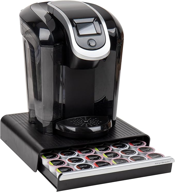 Mind Reader Single Serve Coffee Pod Drawer for 36 Pods, Countertop Organizer, Coffee Station Base, Black by MindReader