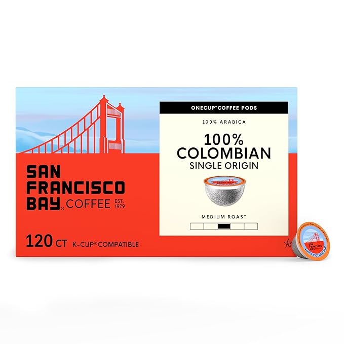 San Francisco Bay Compostable Coffee Pods - 100% Colombian (120 Ct) K Cup Compatible including Keurig 2.0, Medium Roast