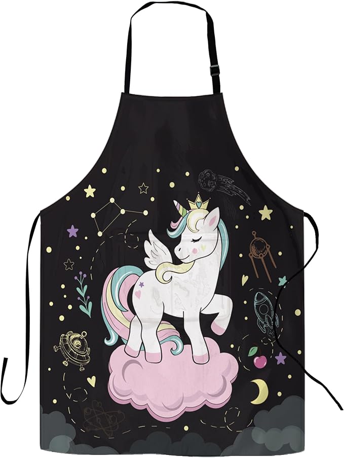 Apron, Stocking Stuffers Bib Apron with Adjustable Neck for Women, Suitable for Home Kitchen Cooking Apron by CIAIDU