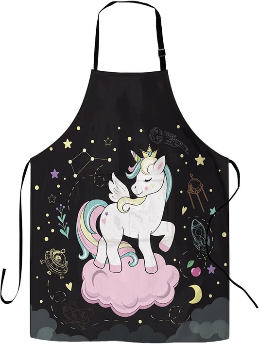 Apron, Stocking Stuffers Bib Apron with Adjustable Neck for Women, Suitable for Home Kitchen Cooking Apron by CIAIDU