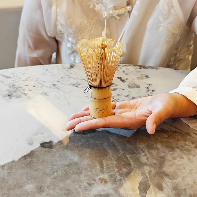 Premium Bamboo Matcha Whisk 120-Prong – Matcha preparation - Making Smooth and Frothy texture – Perfect for Daily Use, Travel, and Gift Giving - Matcha Tea Brush - Matcha whisk set
