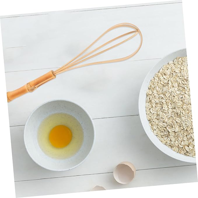 Manual Bamboo Egg Whisk Mixer Versatile Kitchen Beater for Cream Dough and Eggs Ergonomic Design for Comfortable Grip for Baking and Cooking