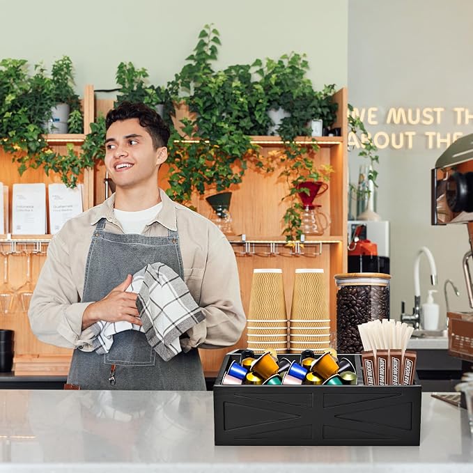 Coffee Station Organizer for Countertop, Coffee Bar Accessories Storage, Syrup Holder - Image 2