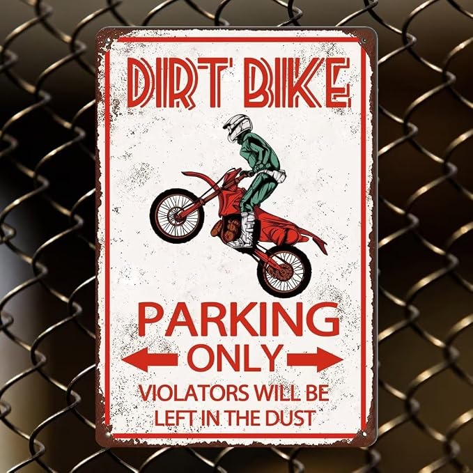 Dirt Bike Accessories For Boys Room Decor Tin Metal Signs - Motorcross Gifts For Men Dirt Bike Birthday Party Supplies Decorations Dirtbike Stuff For Bedroom Garage Bar Yard Fence Wall Decor 12x8 Inch - Image 8