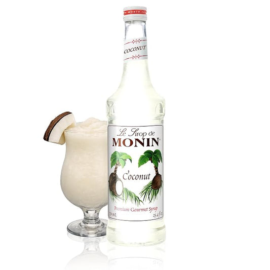 Monin - Coconut Syrup, Creamy Tropical Flavored Syrup, Coffee Syrup, Natural Flavor Drink Mix, Simple Syrup for Coffee, Lemonade, Cocktails, & More, Gluten-Free, Non-GMO, Clean Label (750 ml) by Monin