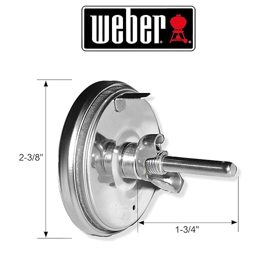 Weber Replacement Thermometer 67088, Center Mount, 2-3/8" Diameter