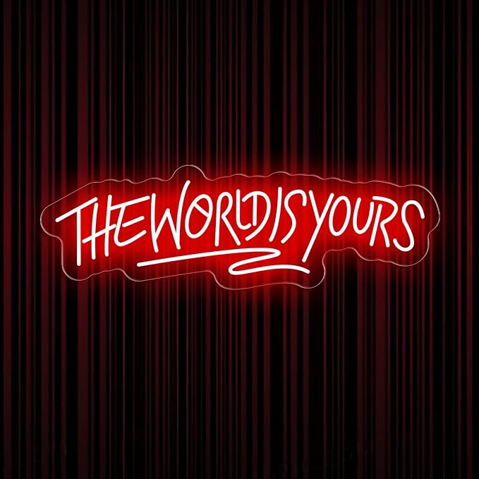 The World is Yours Neon Sign Dimmable World Yours LED Sign for Wall Decor USB Powered Neon Light for Man Cave Home Bar Bistro Club Cafe Wedding Game Room Birthday Gift Graduation Party by Unknown