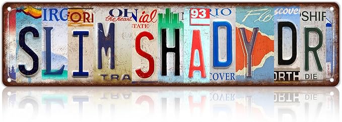 Vintage Wall Decor Slim Shady Dr Street Sign Metal Tin Signs for Bar Home Man Cave Cafe 16 x 4 Inches by Unknown
