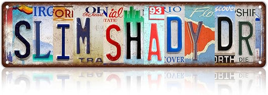 Vintage Wall Decor Slim Shady Dr Street Sign Metal Tin Signs for Bar Home Man Cave Cafe 16 x 4 Inches by Unknown