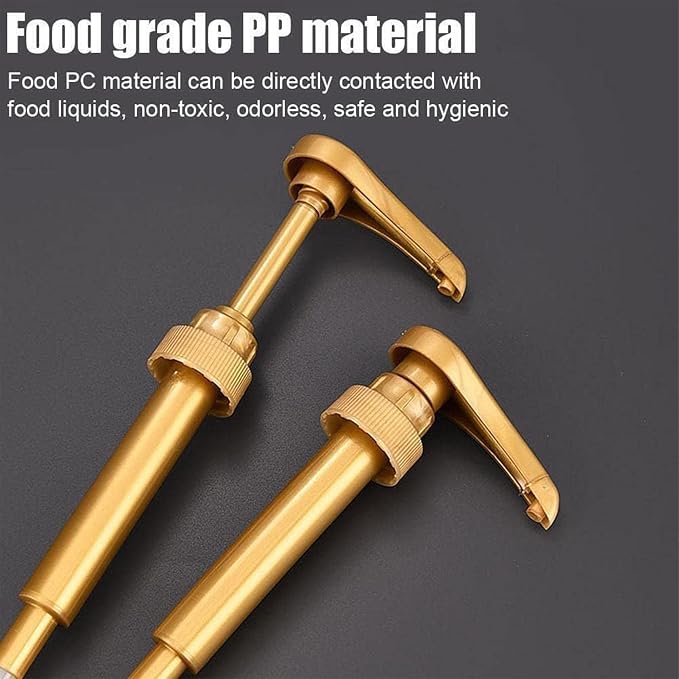 Syrup Pump Compatible with Torani, DaVinci and Skinny (Set of 2) - fits bottles (25.4 oz-750ml) (Gold) - Image 6