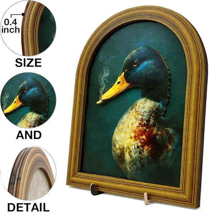 3D Funny Mallard Duck Table Decor Sign, Vintage Green Duck Animal Wall Art Sign for Home Farmhouse Bar Desk Wall Shelf Decor 8x10 Inch