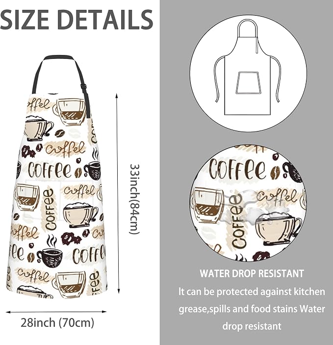 Apron, Stocking Stuffers Bib Apron with Adjustable Neck for Women, Suitable for Home Kitchen Cooking Apron - Image 2