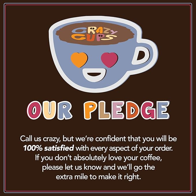 Crazy Cups Flavored Coffee Pods Variety Pack, Medium Roast, Single Serve in Recyclable for Keurig K cups Machines, 50 Count