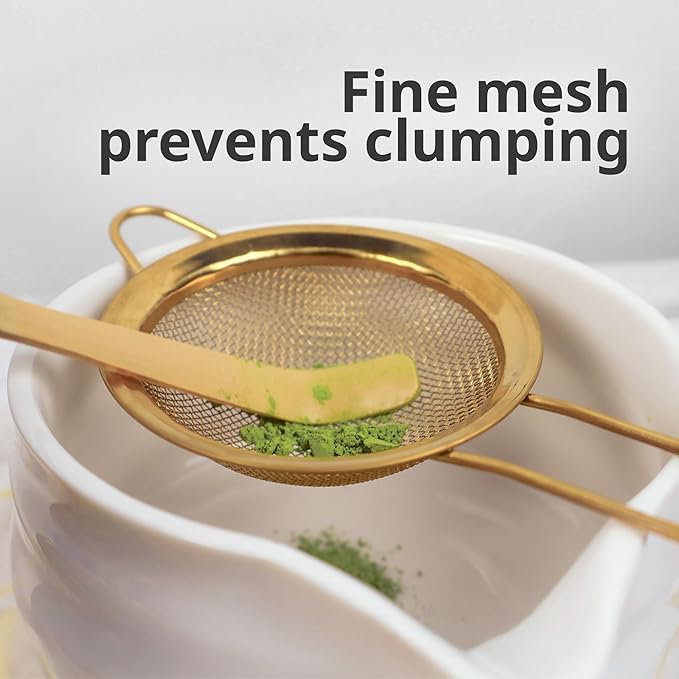 BlendWell Fine Mesh Sifters with Handles, Pack of 2, Stainless Steel Strainers for Matcha, Flour, Tea, and Juices
