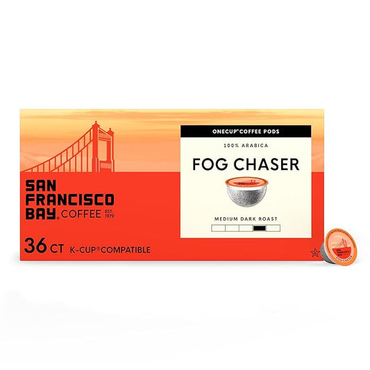 San Francisco Bay Compostable Coffee Pods - Fog Chaser (36 Ct) K Cup Compatible including Keurig 2.0, Medium Dark Roast