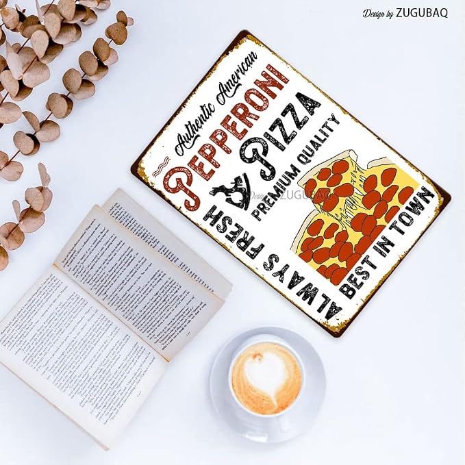 Pizza Tin Signs Vintage Metal Sign Funny Food Art Printing Poster Wall Decor for Home Kitchen Bar Restaurant Cafe Pub Indoor Outdoor 12x8 Inch Hanging Plaque - Image 4