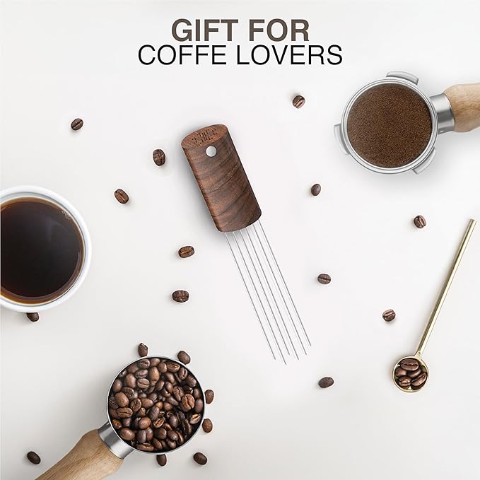 WDT Tool Espresso Stirrers - Coffee Distributor Barista Tools - Espresso Needle Distribution Tool for Coffee Accessories Kit - Walnut Wood Gifts for Coffee Lovers - Image 7