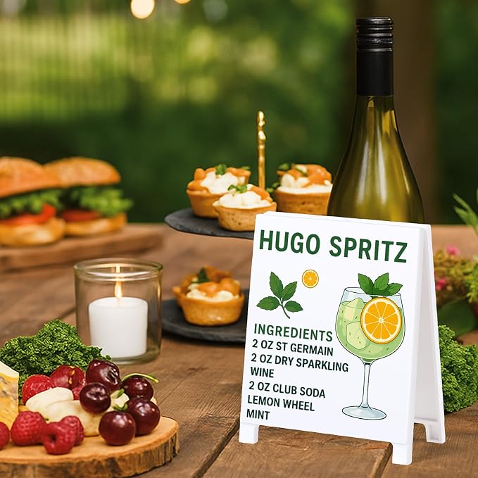 Hugo Spritz Bar Decor Sign Funny Coffee Bar Accessories Plaque for Home Pub Lounge Man Cave Party Decoration for New Couples Drink Lovers & Bartenders Christmas Gifts - Image 3