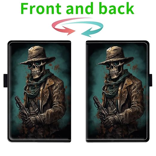 Server Books for Waitress, with 7 Large Pockets, Waiter Serving Book, Waitstaff Server Order Pads, Cute PU Leather Server Book with Pen Holder Fit Server Apron, Skull Cowboy with Gun - Image 2