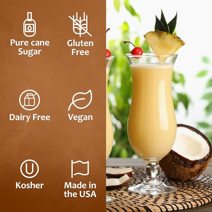 Syruvia Pina Colada Syrup, Flavored Syrup for Cocktails, Drinks, Lemonades, Iced Teas, and Desserts – 25.4 fl oz - Image 4
