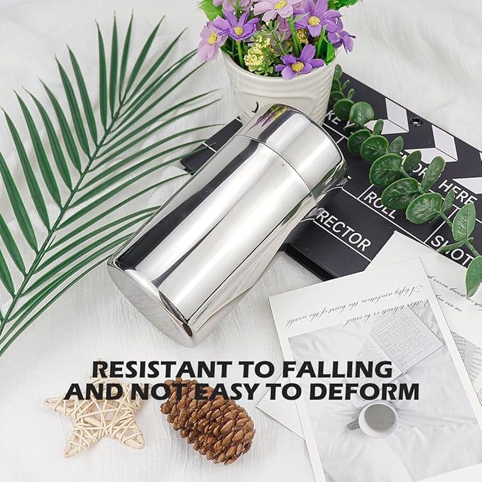 Tea Tin Canister, Storage Cup, Stainless Steel Storage Container with Airtight Double Lids, Kitchen Cup for Tea Coffee Sugar Seasoning Storage (Large)
