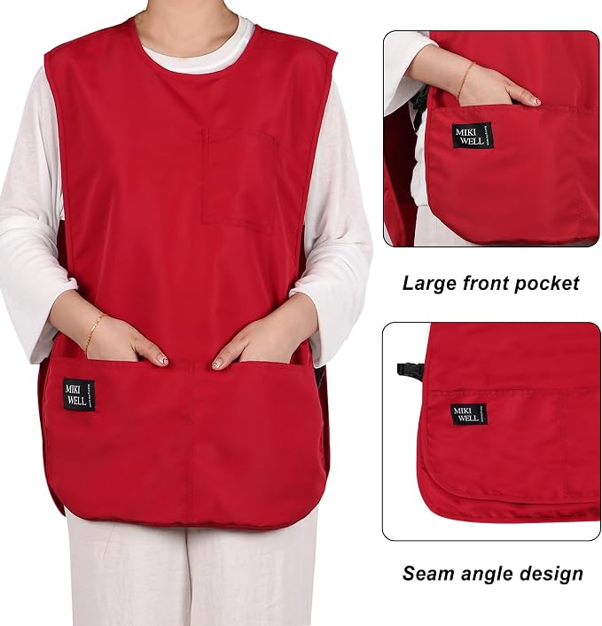 Waterproof Unisex Cobbler Apron with 4 Pockets Vest Style Ultralight Chef Waiter Work Overalls - Image 3