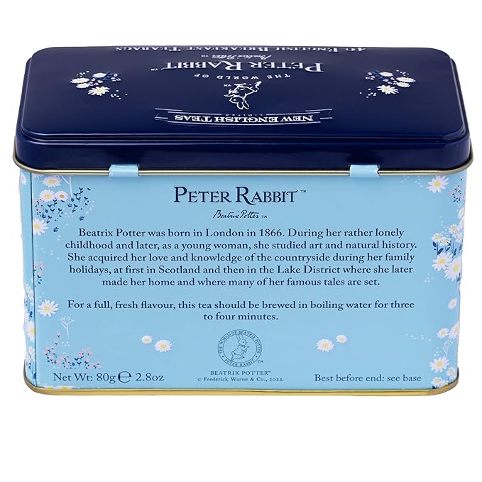 New English Teas Daisies Peter Rabbit Tea Tin with 40 English Breakfast Teabags…