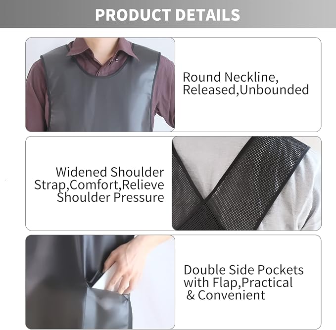 Waterproof Cross Back Apron, Shortened Design Waterproof Apron, Japanese Style Aprons with Pockets, X Cross Halter Apron, Cooking Aprons for Dishwashing, Cleaning Work with Water - Black Translucent - Image 5