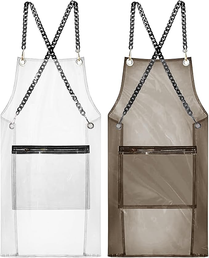 Hair Stylist Apron for Women - Waterproof Barber Nail Tech Apron Hairdresser Hairstylist Salon Aprons with Pocket by MIKIWELL