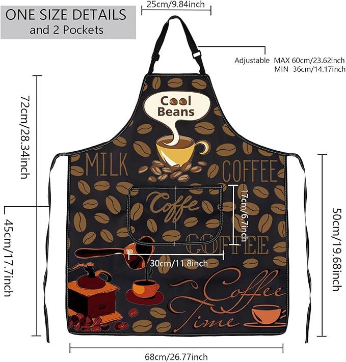 MBMSO Life Begins After Coffee Apron - Barista Gift, Coffee Themed Kitchen Apron