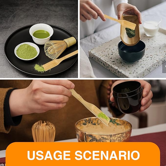 LOGJAM 4 Pcs Matcha Sifter And Spoon, Bamboo Matcha Scoop And Stainless Steel Matcha Sift With Handle, Matcha Tools For Tea
