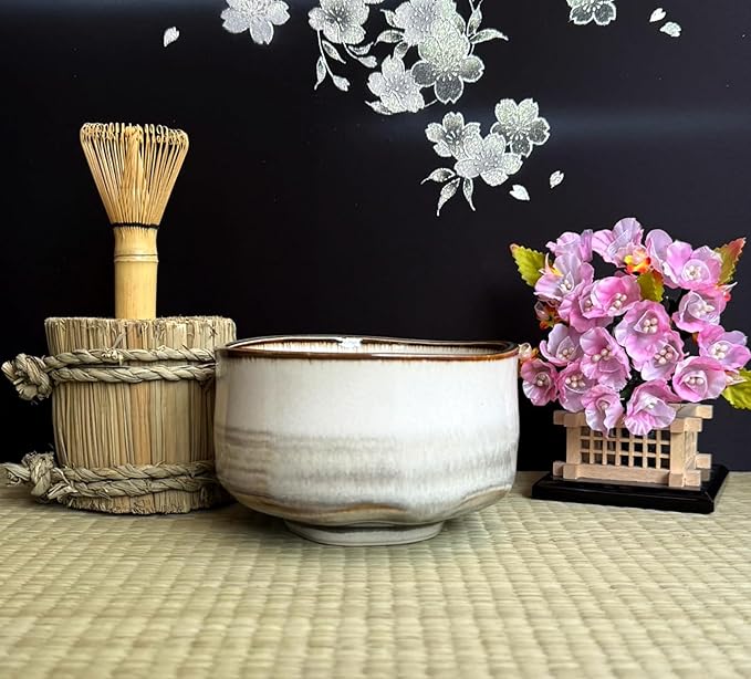 Japanese Traditional Handcrafted Mino Matcha Chawan Tea Bowl Cup Ceremony Tableware Pottery (Unka)