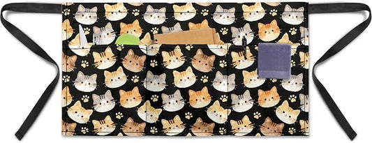 Server Apron with 3 Pockets 13 Inch Short Half Waist Aprons Waterproof Cooking Aprons for Women Men by Unknown
