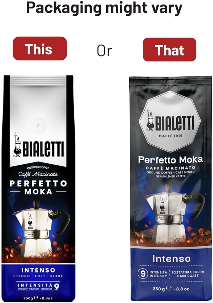 Bialetti Perfetto Moka Café Moulu Intenso (Strong) Dark Roast 250 g