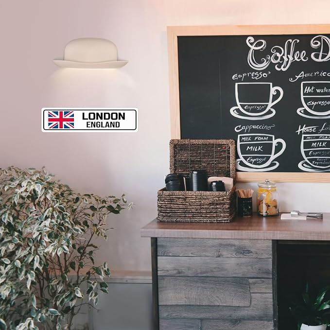 London England Sign Man Cave Metal Tin Signs Street Road Sign for Cafes Bar Pub Beer Club Wall Home Decor 16X4 Inches - Image 6