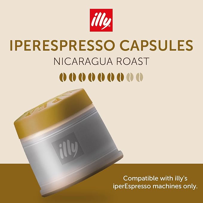 illy Coffee IperEspresso Capsules, Nicaragua Single Origin Dark Roast Coffee Pods, 100% Arabica, Premium Italian Blend, 18 Count, 6 Pack