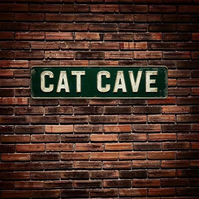 Bar Sign Bar Gifts Vintage Metal Wall Decor Sign"CAT CAVE" Street Sign Funny Man Cave Decor Accessories for Home, Bar, Bathroom, Bedroom Unique Retro Tin Signs for Outdoor 4 X 16 inches - Image 5