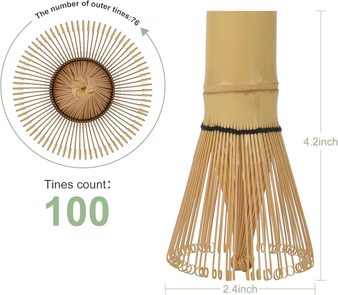 Numola 2Pcs Matcha Whisk for Traditional Starter Tool, Matcha Mixer with 100% Natural Handcrafted, Chasen for Authentic Tea Preparation (2Pcs Matcha Whisk)