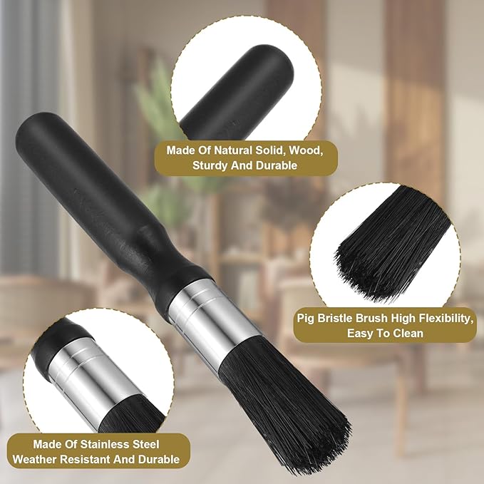 2 Pcs Coffee Grinder Cleaning Brush, Boar Bristle Espresso Brush Machine Cleaner with Wood Handle Barista Brushes Tool coffee Bar Accessories for Kitchen Portafilter Burr Maintenance