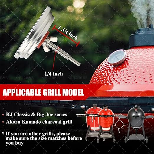 Upgraded 3.3" Replacement Thermometer for Kamado Joe-Temperature Gauge for Kamado Joe Accessories, Smoker, Charcoal Grill, Oven, Wood Stove Accessories, Stainless Steel