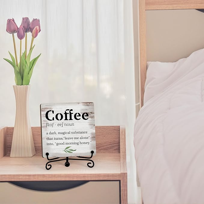Coffee Bar Decor For Bar, Funny Cute Coffee Signs For Station Cafe Shop, Table Desk Kitchen Shelf Corner Decorations And Accessories (coffe-02) - Image 3
