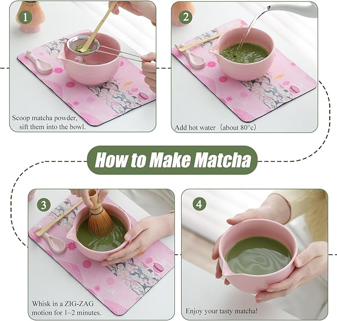 Clay&Fire Matcha Whisk Set, 9 pcs Ceramic Matcha Set, Gifts for Women,Matcha Bowl with Spout and Whisk, Matcha Kit for Matcha Lovers, Gift Mother's Day, Birthday, Anniversary