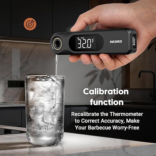 INKBIRD Dual Screen Display 0.5 Sec Rechargeable Instant Read Meat Thermometer for Cooking and BBQ, Professional 1.8mm Ultra-Fine Probe IP65 Waterproof Kitchen Thermometer with Magnets, Gill Smoker