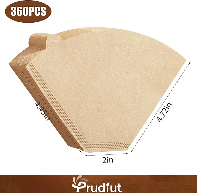 360 Count #4 Cone Coffee Filters 8-12 Cups, Disposable Natural Coffee Filters 4 Cone Paper Unbleached 4 Filters Paper Compatible with Ninja, Drip and Pour Over Coffee Maker