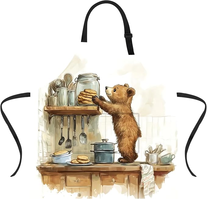 Funny Cat Apron with 2 Pockets Waterproof for Men Women Kitchen Garden Decor by THISFIND