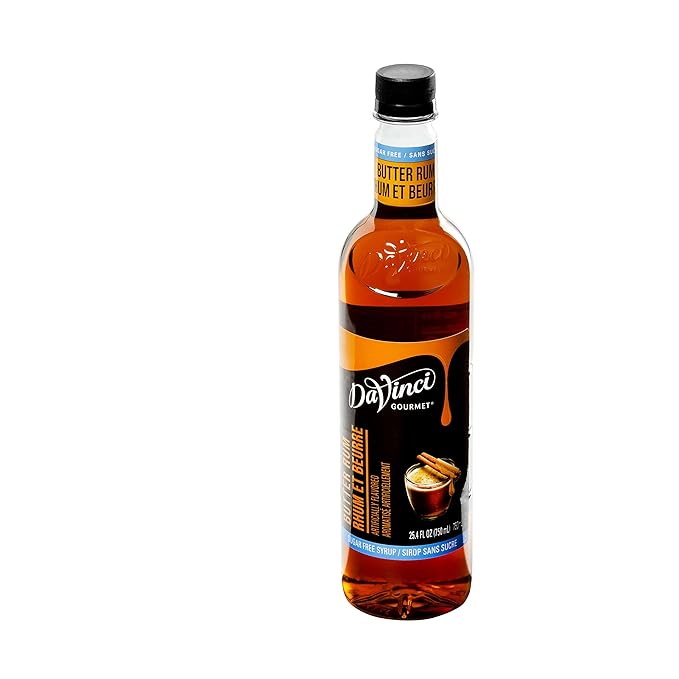 DaVinci Gourmet Sugar-Free Butter Rum Syrup, 25.4 Fluid Ounces (Pack of 1)