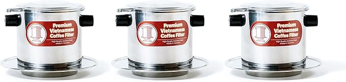 3 Pack Vietnamese Coffee Infuser Filter Set, Restaurant Quality, 8oz