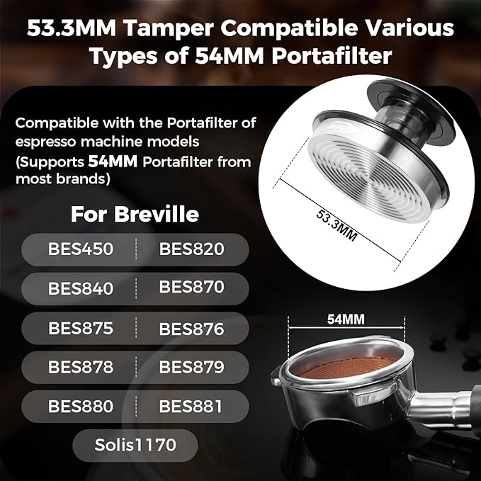IKAPE 53MM Black Espresso Tool Set 8 IN 1, Coffee Tamper, Distributor, Magnetic Funnel, Puck Screen, Tamper Station, Stirrer Distribution Tool, Cleaning Towel and Brush - Image 2